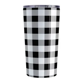 Black and White Buffalo Plaid Tumbler Cup