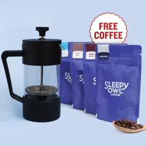 Black French Press & Sampler Pack