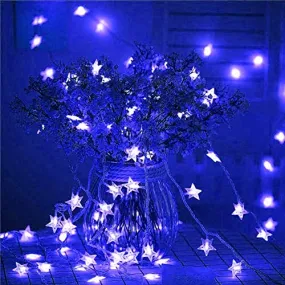 Blue Crystal Star String LED Light for Bedroom Diwali Decoration LED Star Fairy Light for Valentine Day Decoration Home Decor Christmas Diwali Lighting Romantic Mood Light (Blue 8 mtr) Made in India