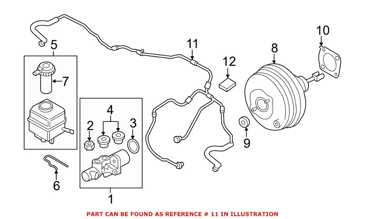 BMW Brake Vacuum Hose – Front 11667601054