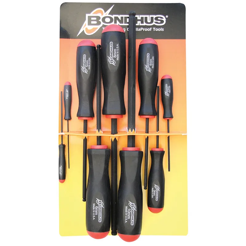 Bondhus 10699 Ball End Screwdriver Set, 9 Piece