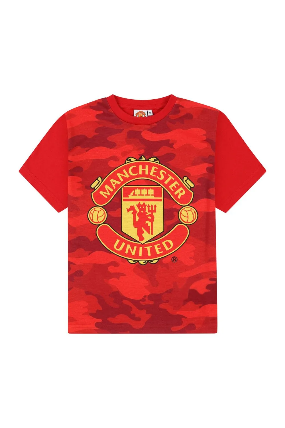 Boys Manchester United FC Red Camouflage Short Pyjamas