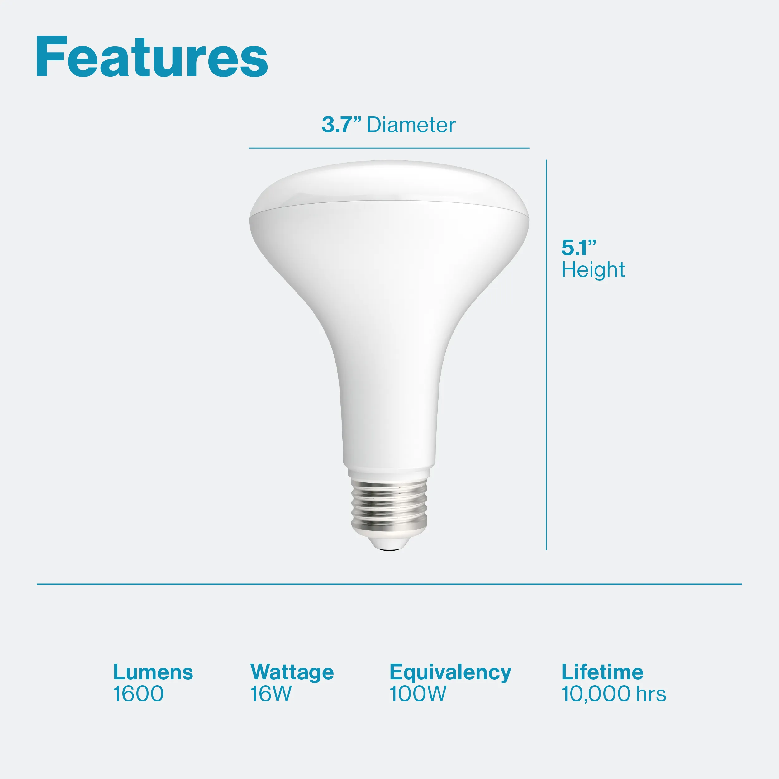 BR30 LED Bulb, High Lumen, 1600 Lumens