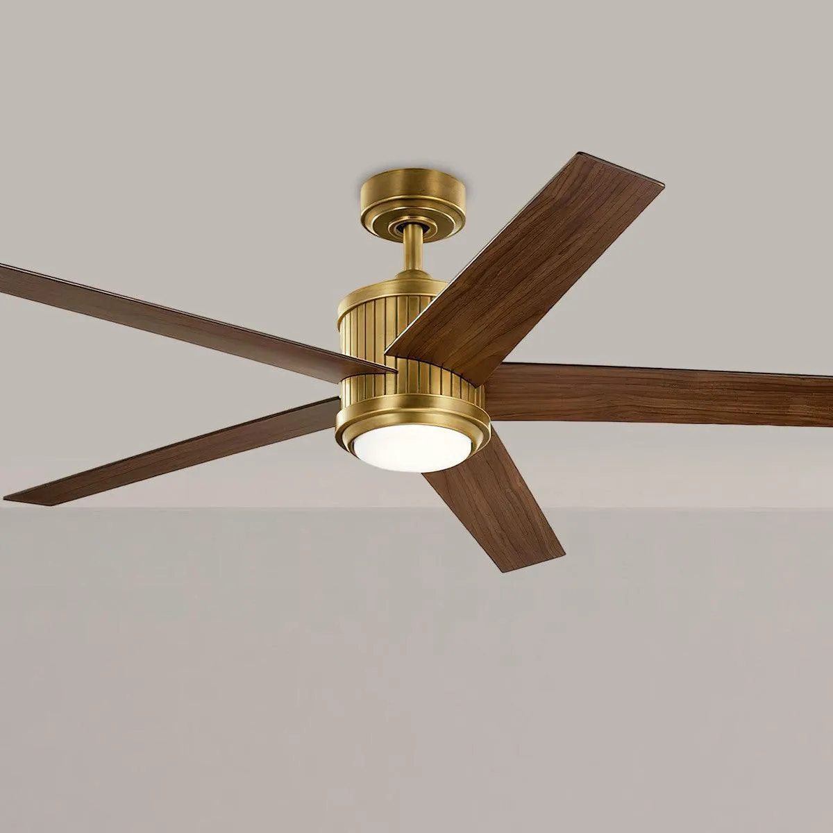 Brahm 56 Inch Natural Brass LED Indoor Ceiling Fan with Remote