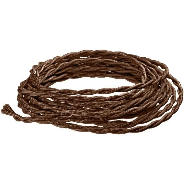 Brown Twisted cloth wire- Per ft. - 18 AWG