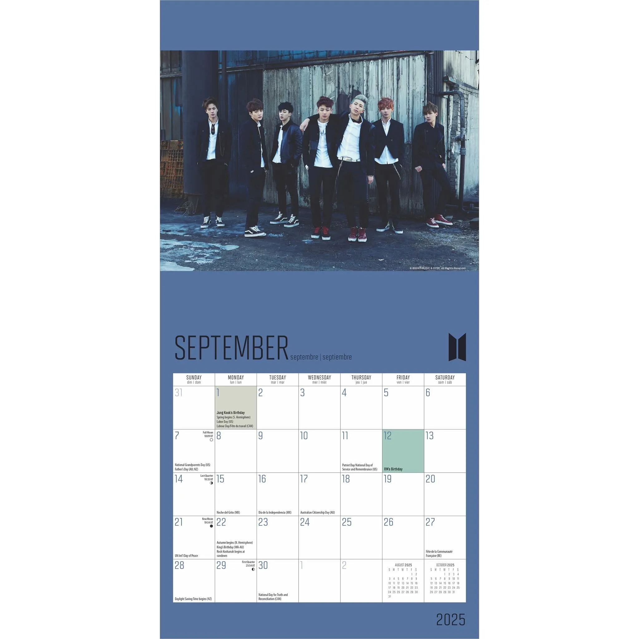 BTS Mini 2025 Calendar