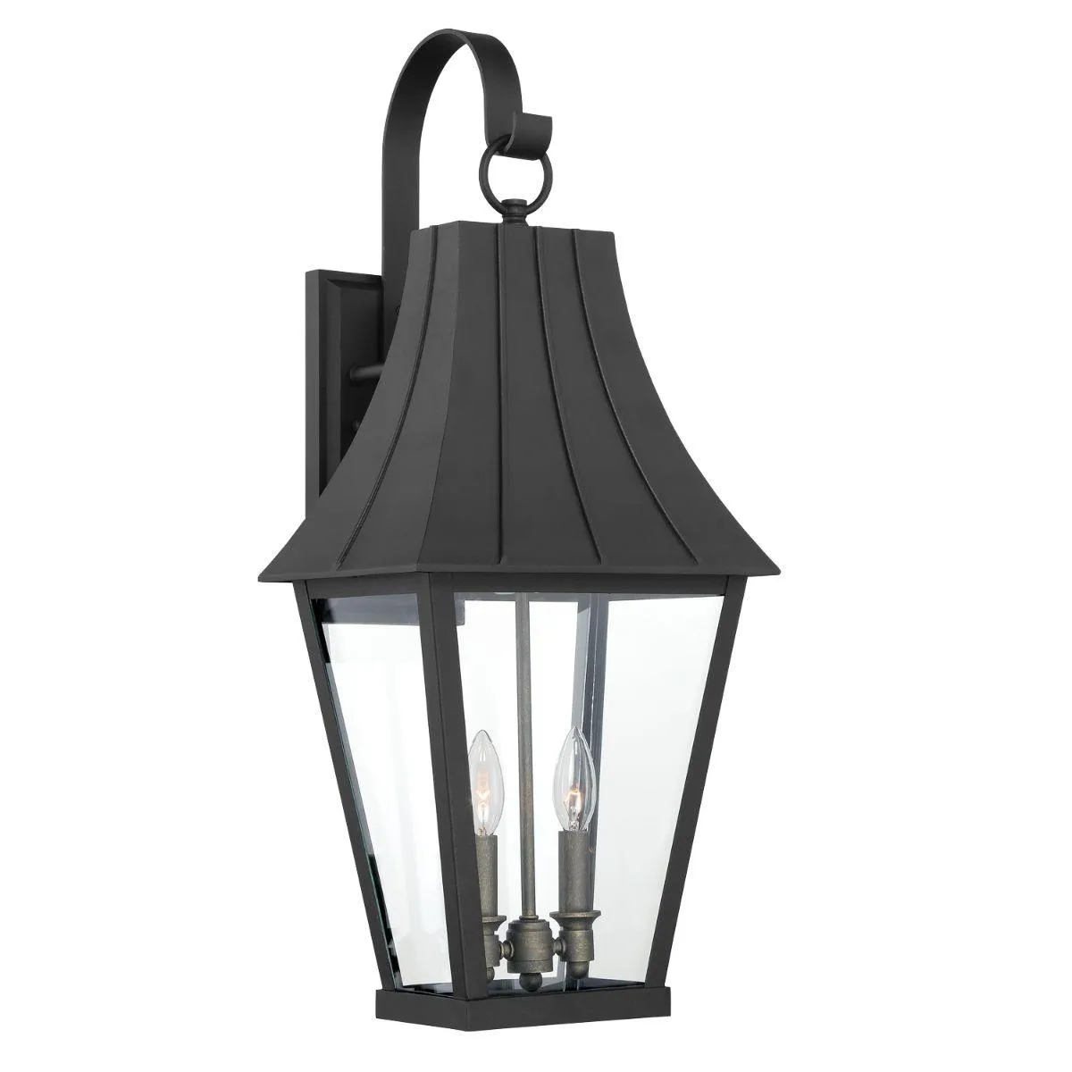 Chateau Grande 24 in. 2 Lights Outdoor Wall Lantern Black & Gold Finish