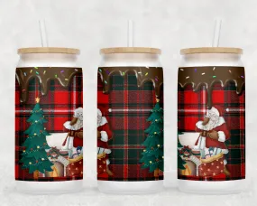 Chocolate Santa Glass Can Tumbler