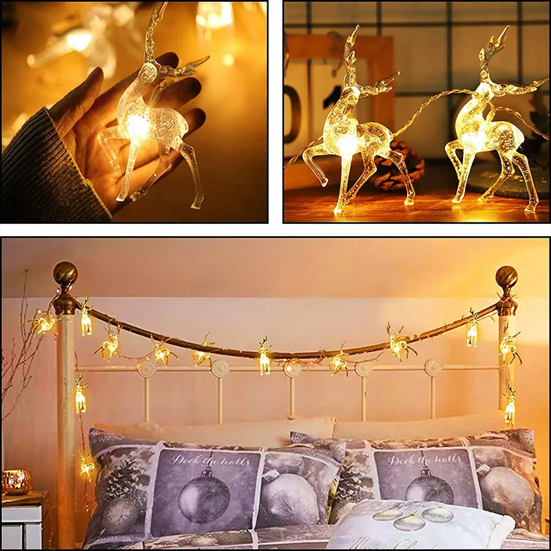 Christmas Reindeer String Lights 6 Meters 40 LED Light Indoor Outdoor Decoration