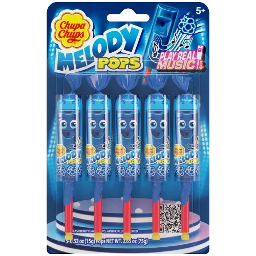 Chupa Chups Melody Pops 5pk Blue Raspberry 2.6oz