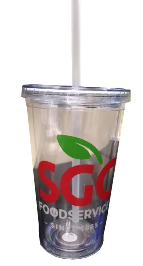 Clear Tumbler with straw