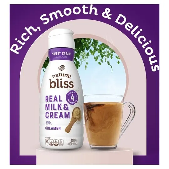 Coffee mate Natural Bliss Real Milk & Cream Sweet Cream Flavored Coffee Creamer, 32 fl oz