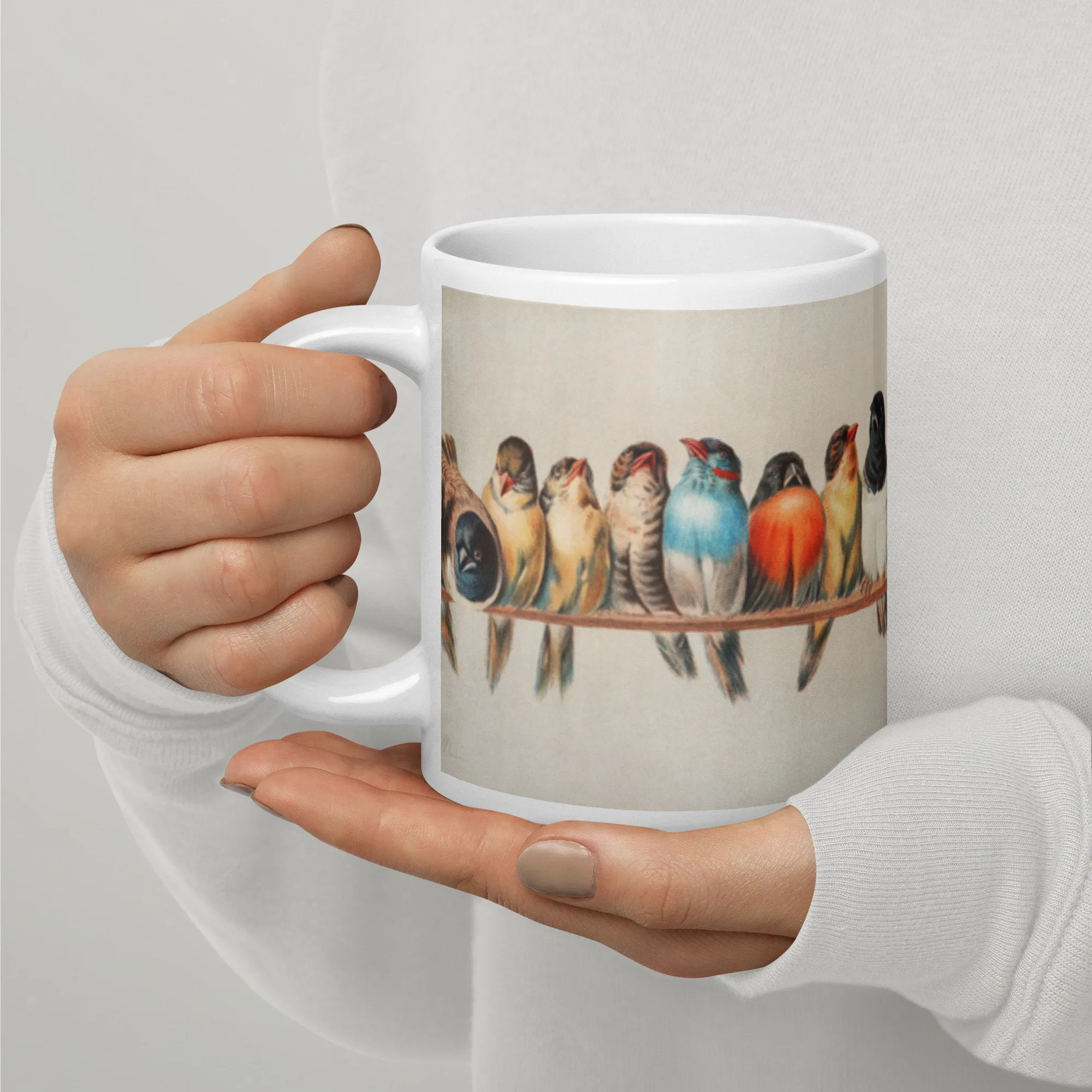 Colorful Birds Large Coffee Mug Nature