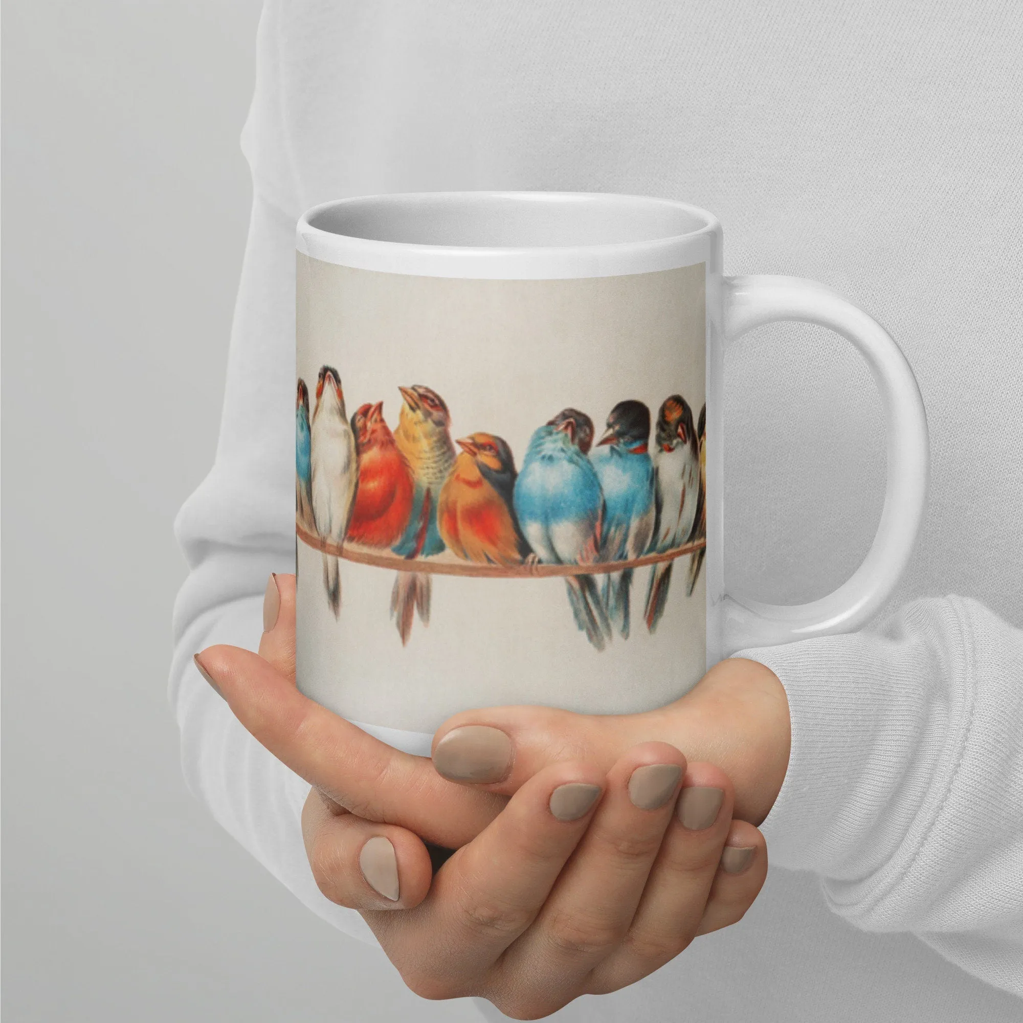 Colorful Birds Large Coffee Mug Nature