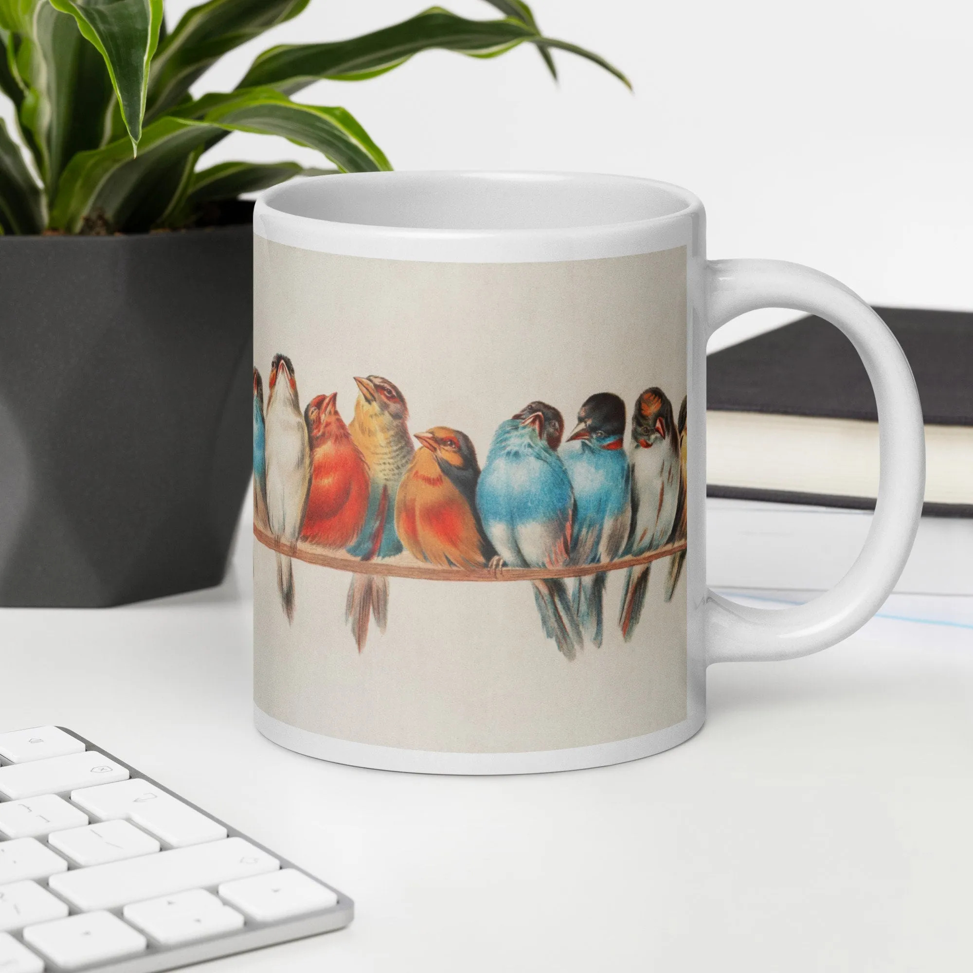 Colorful Birds Large Coffee Mug Nature