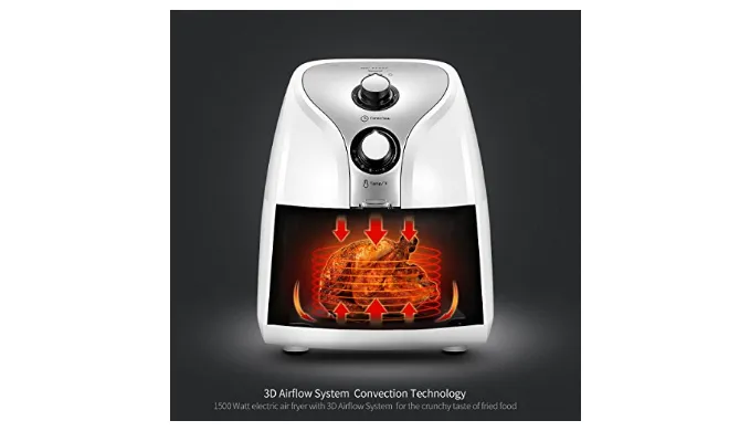 Comfee 1500W Multi Function Electric Hot Air Fryer with 2.6 Qt. Removable Dishwasher Safe Basket - Ships Same/Next Day!