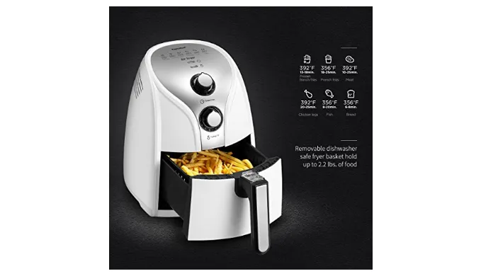 Comfee 1500W Multi Function Electric Hot Air Fryer with 2.6 Qt. Removable Dishwasher Safe Basket - Ships Same/Next Day!