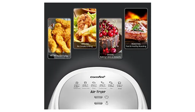 Comfee 1500W Multi Function Electric Hot Air Fryer with 2.6 Qt. Removable Dishwasher Safe Basket - Ships Same/Next Day!