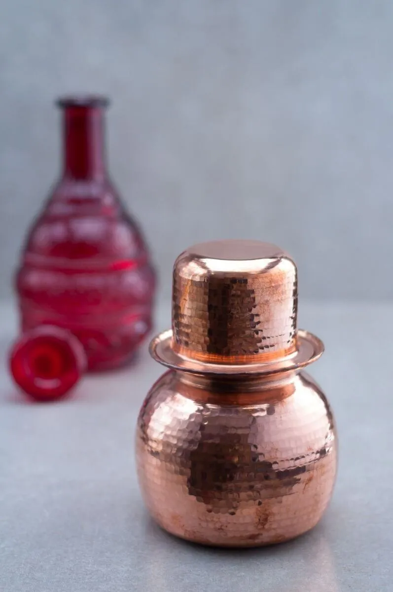 Copper Water Pot With Cup (Sombu - Lota)