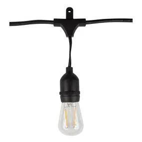 CopperMoon Brilliance LED Bistro String Light 48' Length 120VAC, 24 S14 Lamps (2.5W, 2700K) 2-way Mounting Holes