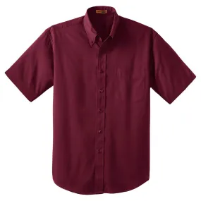 CornerStone Men's Burgundy Short Sleeve SuperPro Twill Shirt