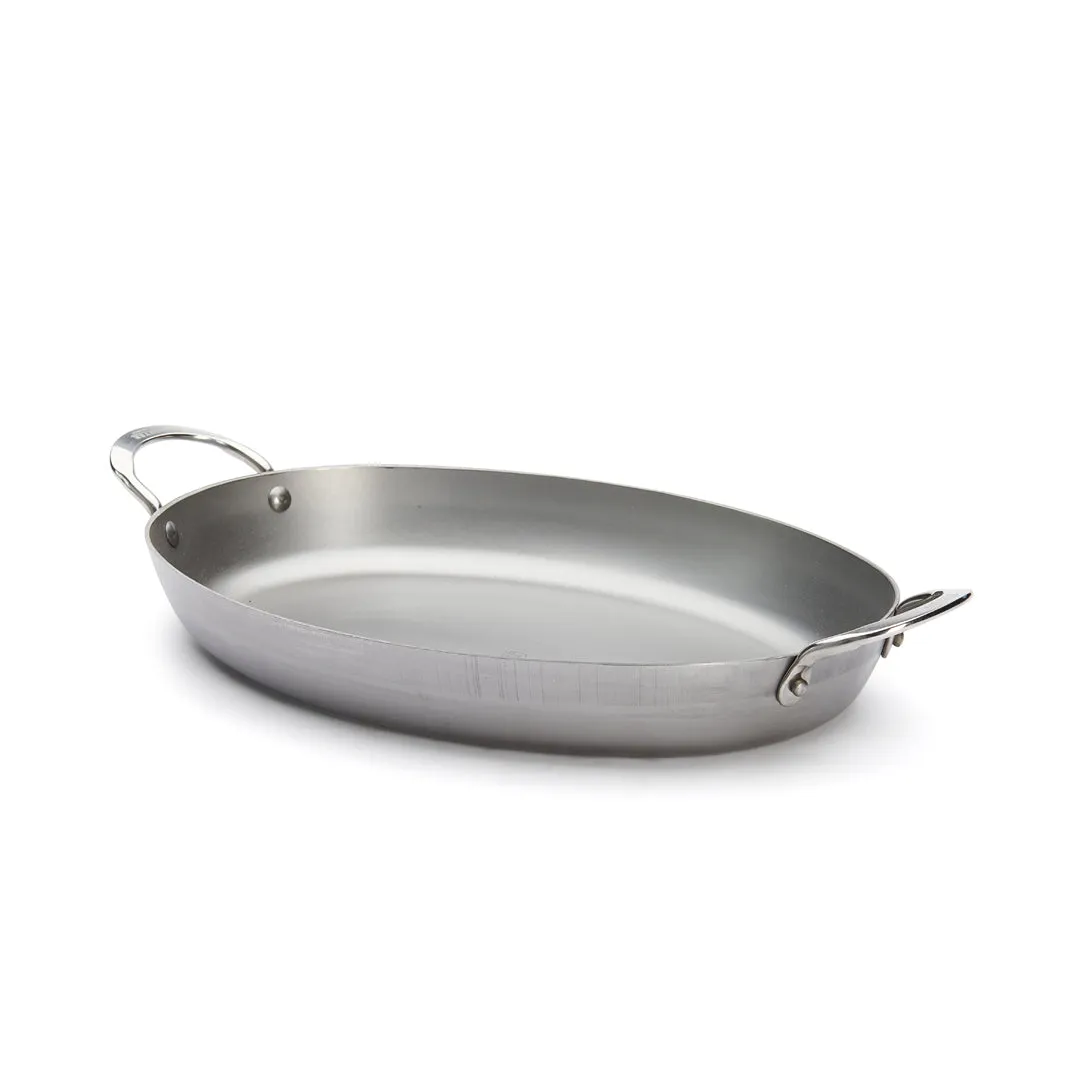 de Buyer MINERAL B Carbon Steel Oval Roasting Pan