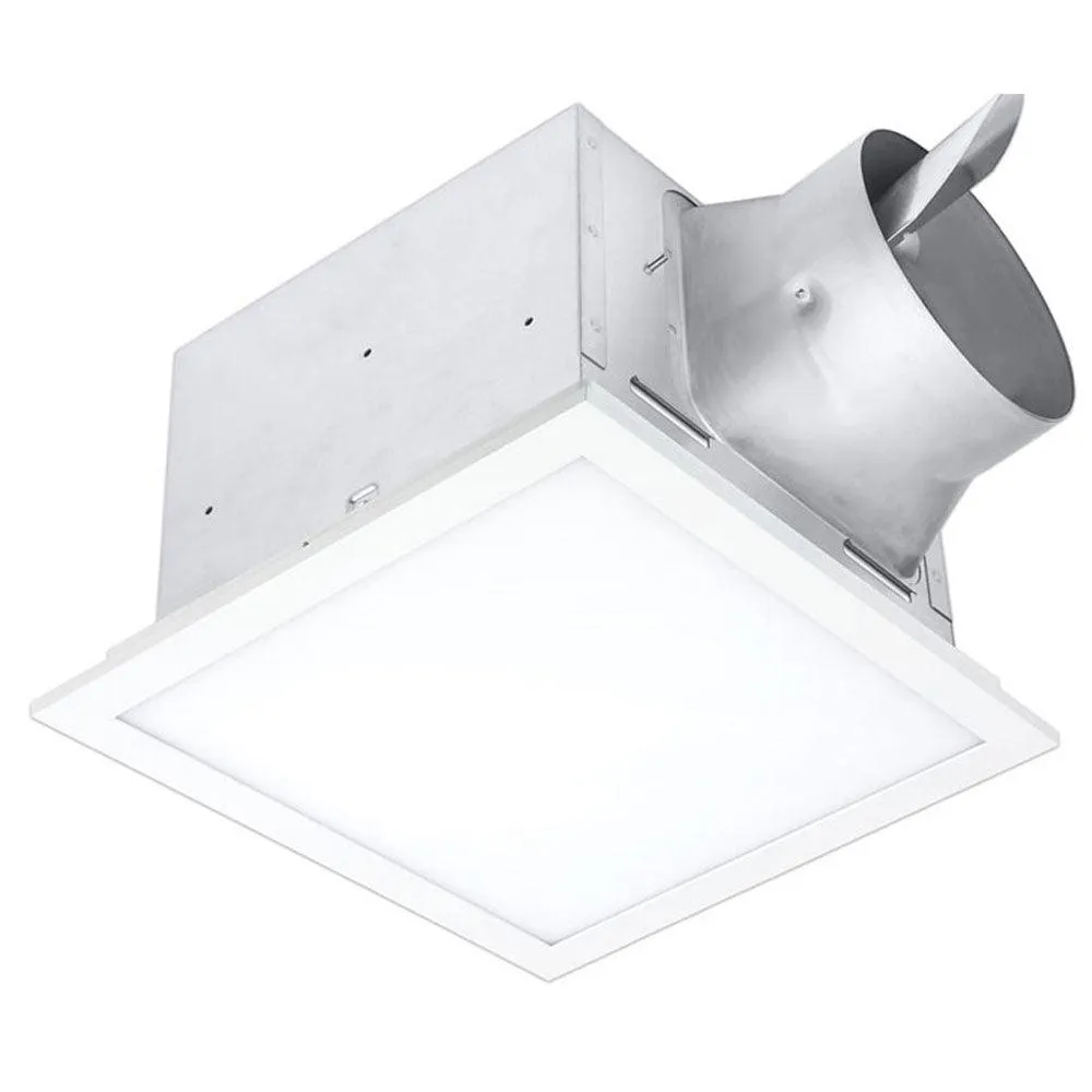 Delta BreezSignature Adjustable 80-110 CFM Bathroom Exhaust Fan With Edge-Lit Dimmable LED Light, Adjustable Color Temperature