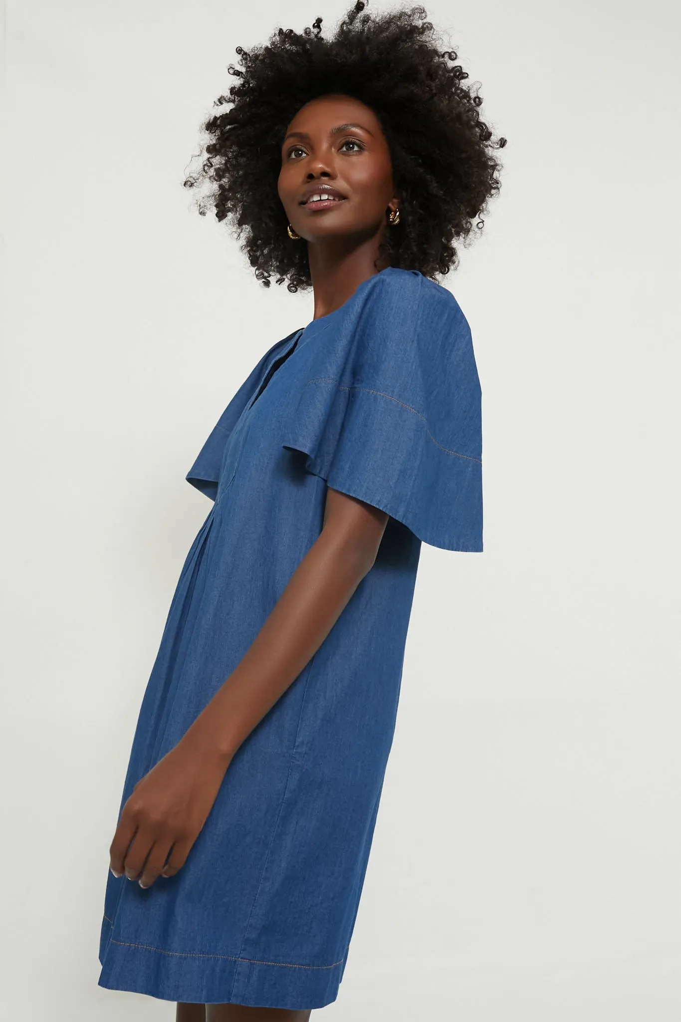 Denim Finley Flutter Sleeve Dress