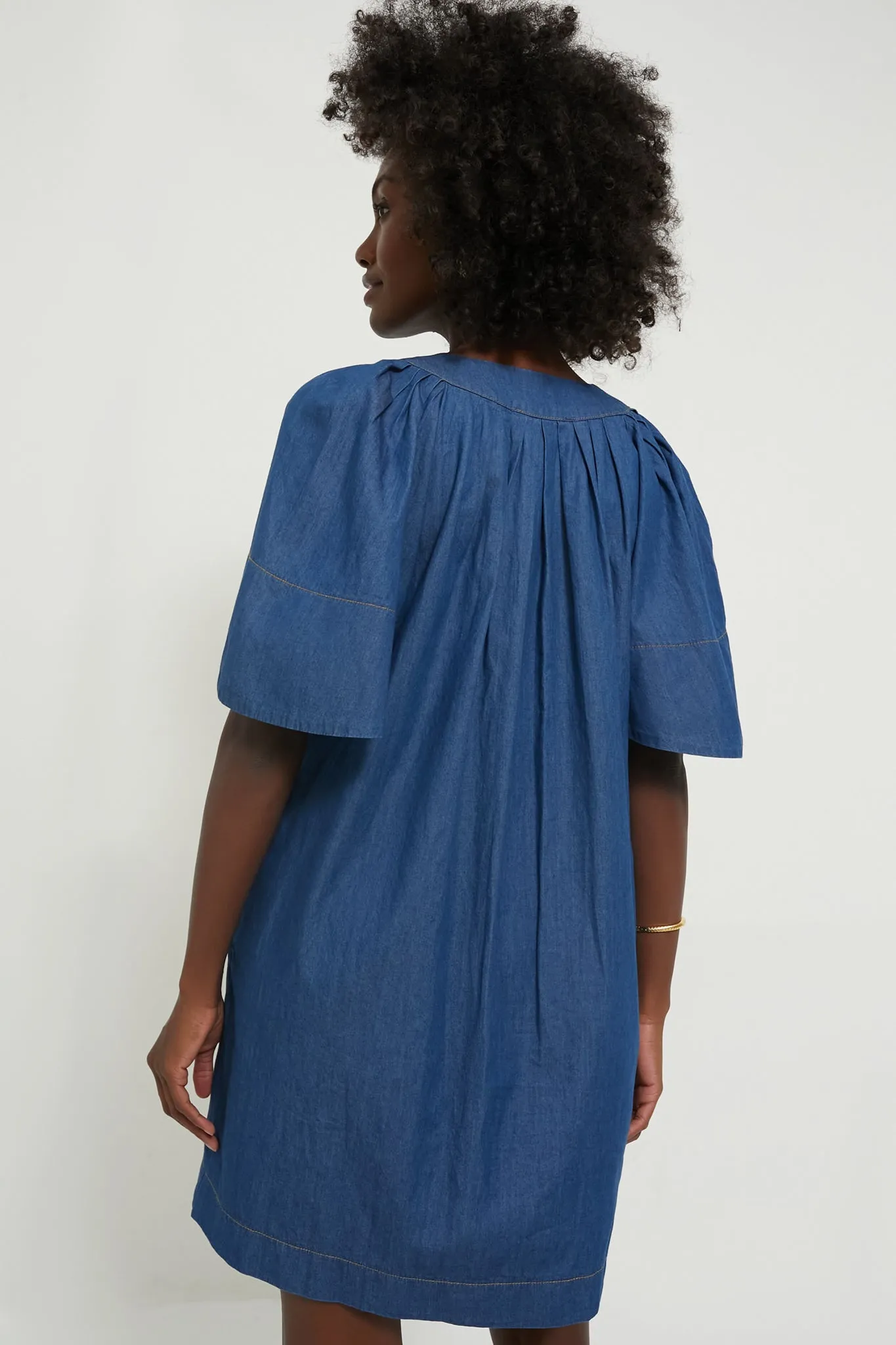 Denim Finley Flutter Sleeve Dress