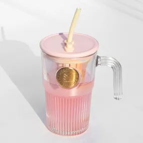 Drinking Cup with Infuser and Straw and handle