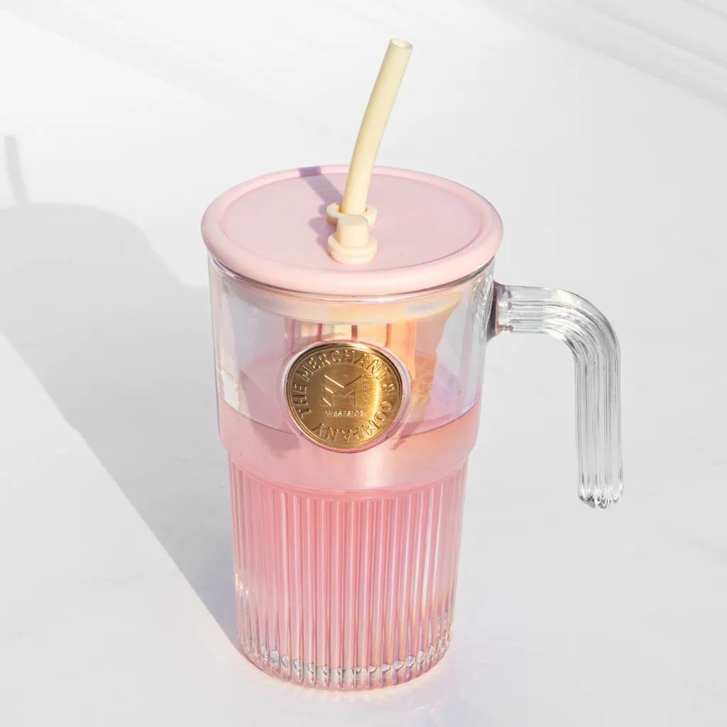 Drinking Cup with Infuser and Straw and handle