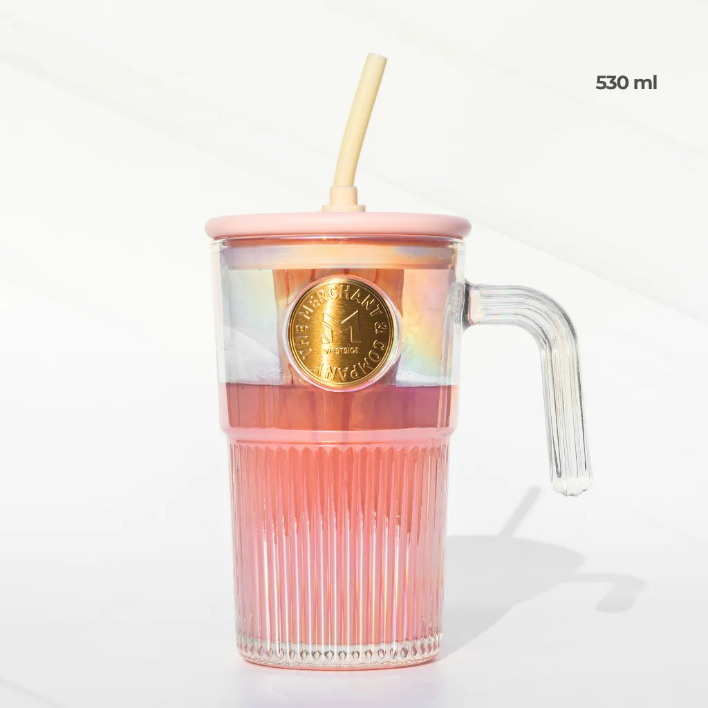 Drinking Cup with Infuser and Straw and handle