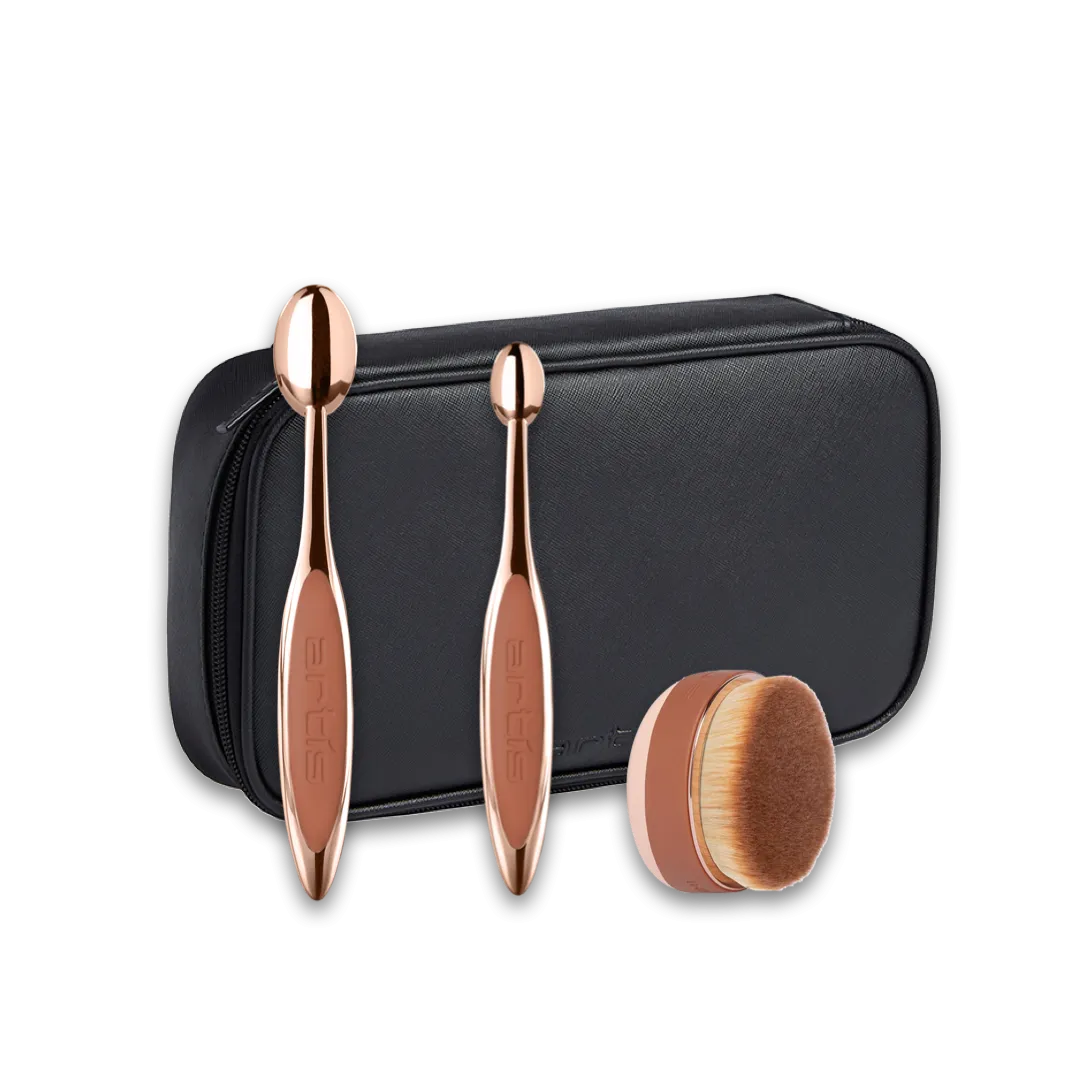 Elite 3 Brush Set in Rose Gold