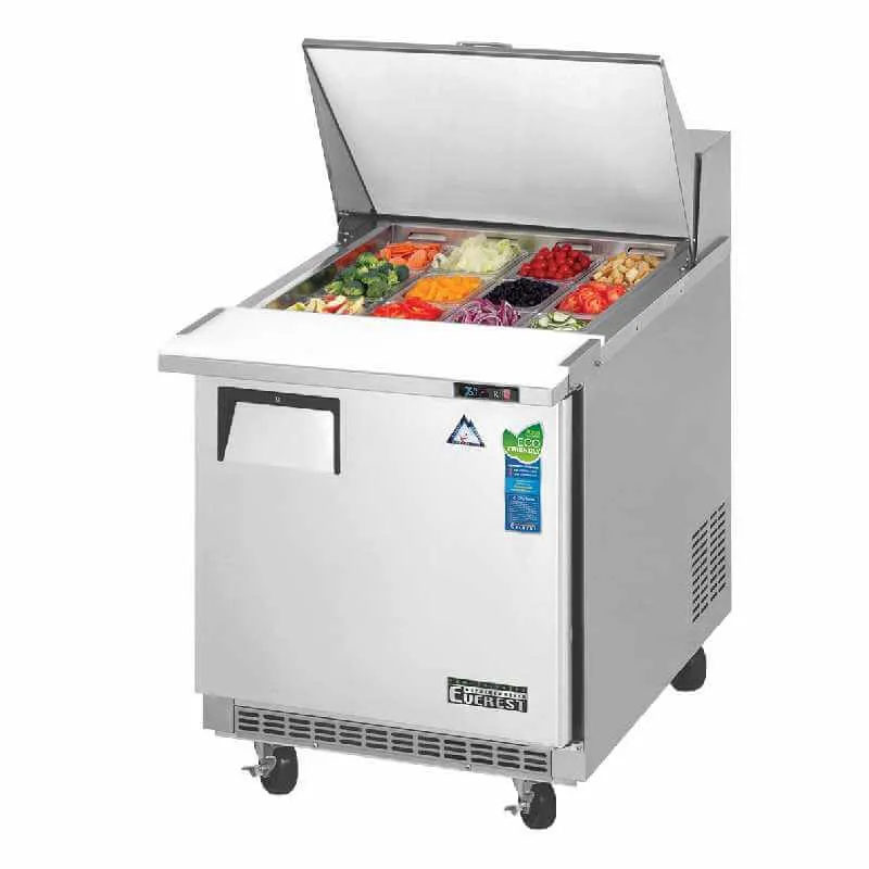 Everest - EPBR1, Commercial 27" 12 Pan Salad Sandwich Food Prep Table Refrigerator One Section Mega Top