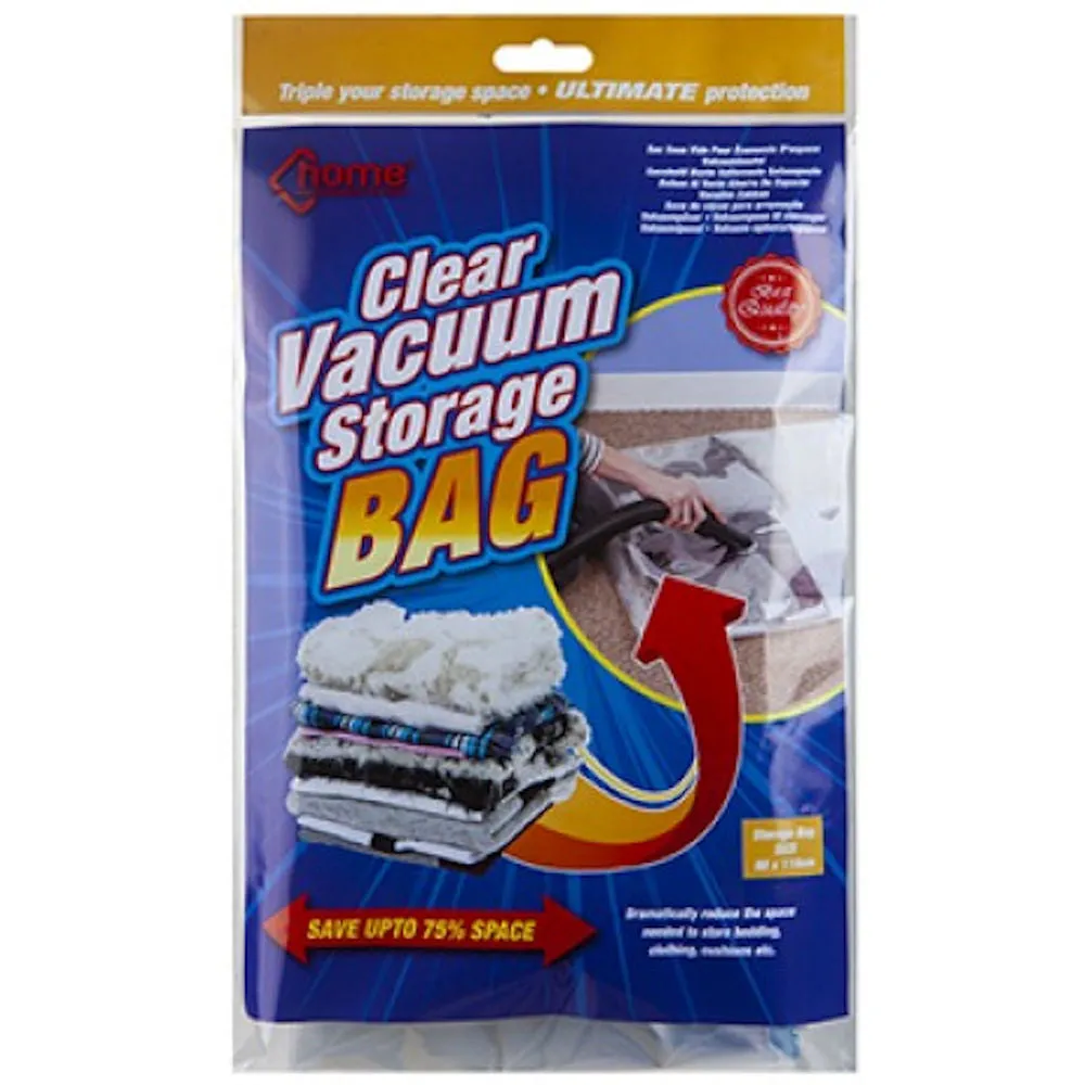 Extra Large Clear Vacuum Storage Bag - 80 x 110cm Space Saver Bag