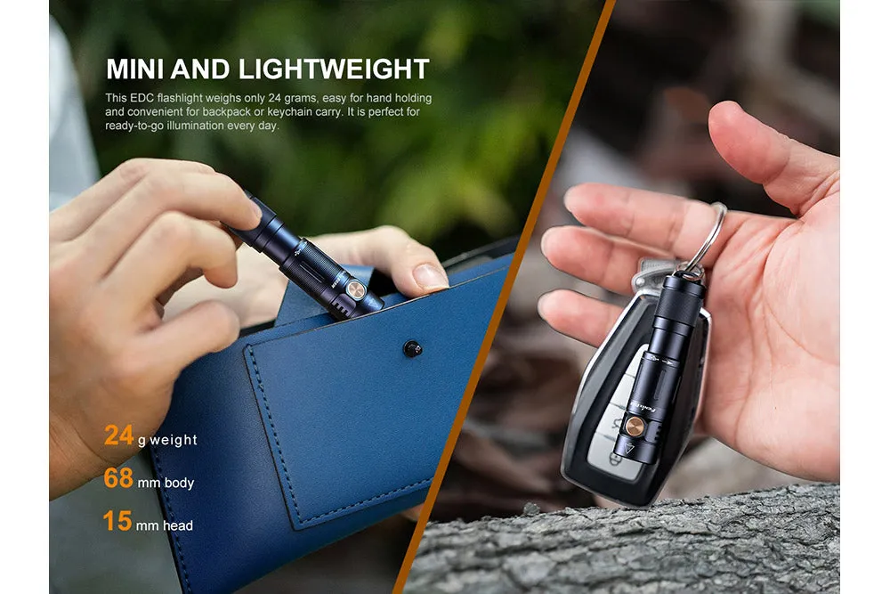 Fenix E05R Mini Keychain LED Flashlight - 400 Lumens