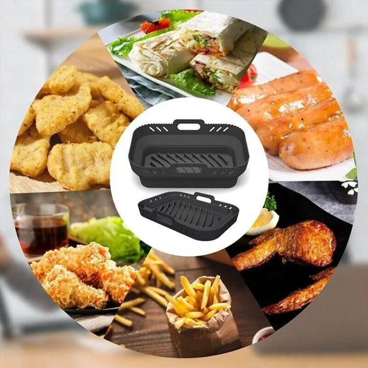 Foldable Silicone Air Fryer Liner for Ninja DZ201 - Reusable, Eco-Friendly Oil-Proof Tray