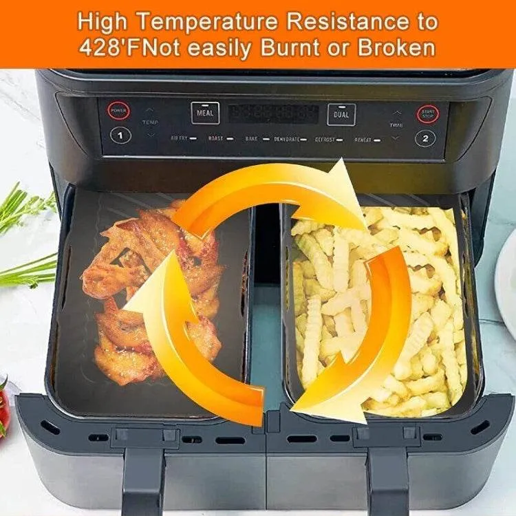 Foldable Silicone Air Fryer Liner for Ninja DZ201 - Reusable, Eco-Friendly Oil-Proof Tray