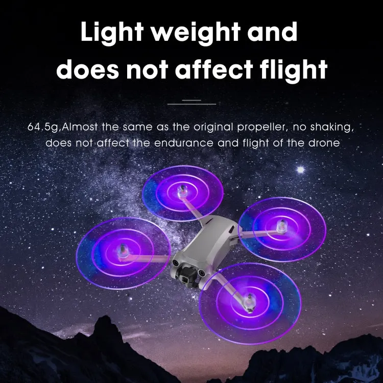 For DJI Mavic Mini 3 Pro STARTRC 2 Pairs Color LED Flash Lamp Low Noise Propellers (Transparent)