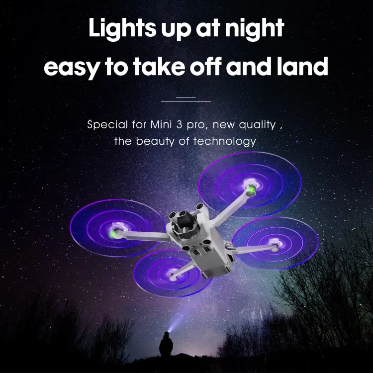 For DJI Mavic Mini 3 Pro STARTRC 2 Pairs Color LED Flash Lamp Low Noise Propellers (Transparent)