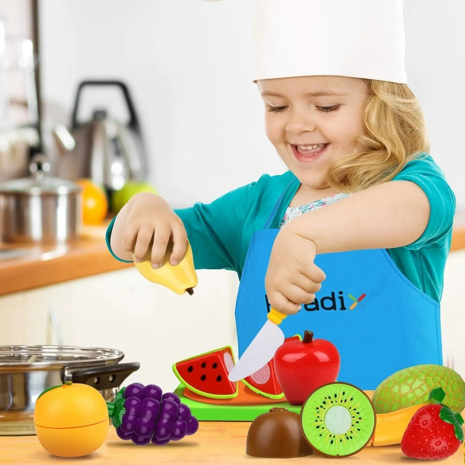 Fruits Cutting Play Set with Knife Board - 9 Pieces