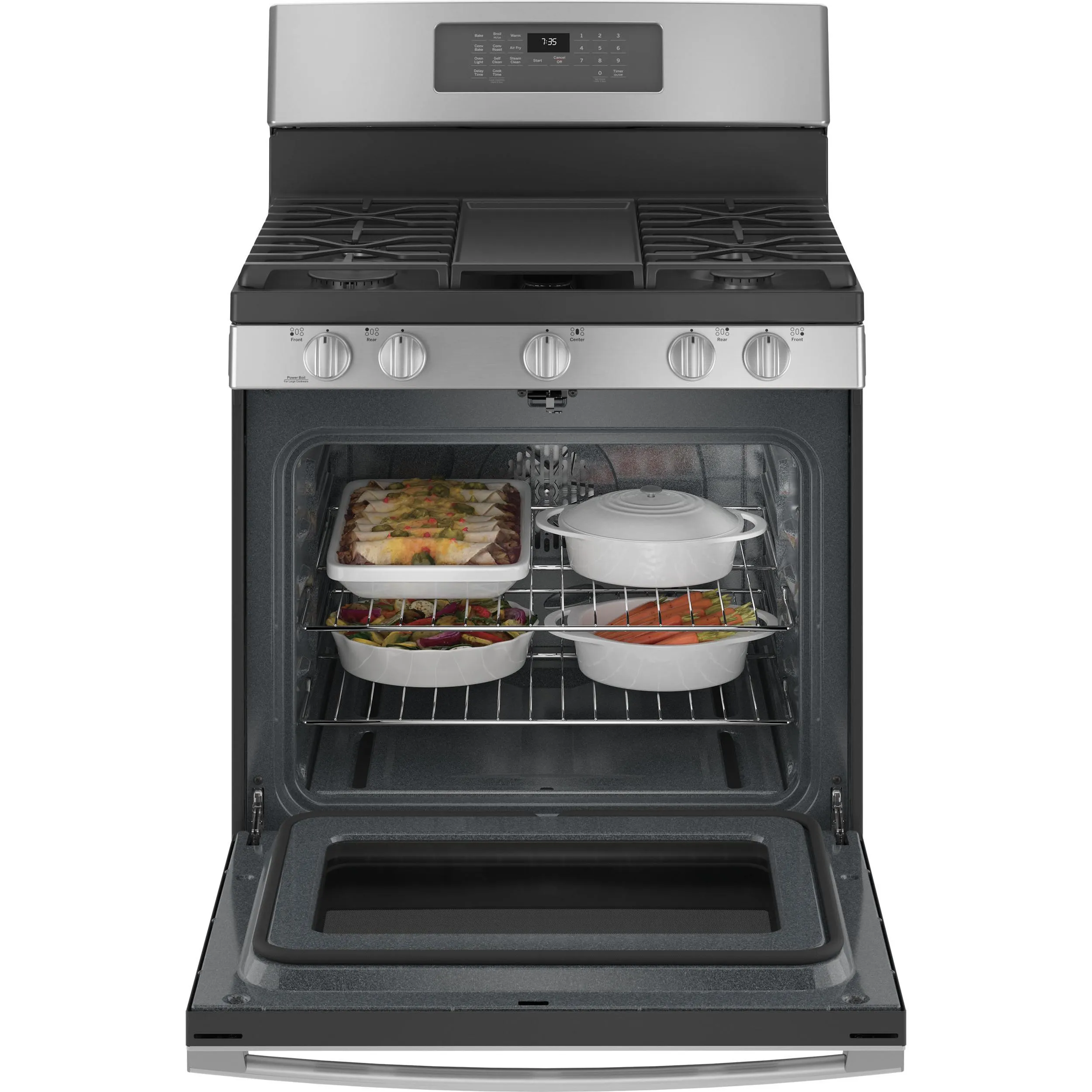 GE 30-inch Freestanding Gas Range with Convection Technology JCGB735SPSS