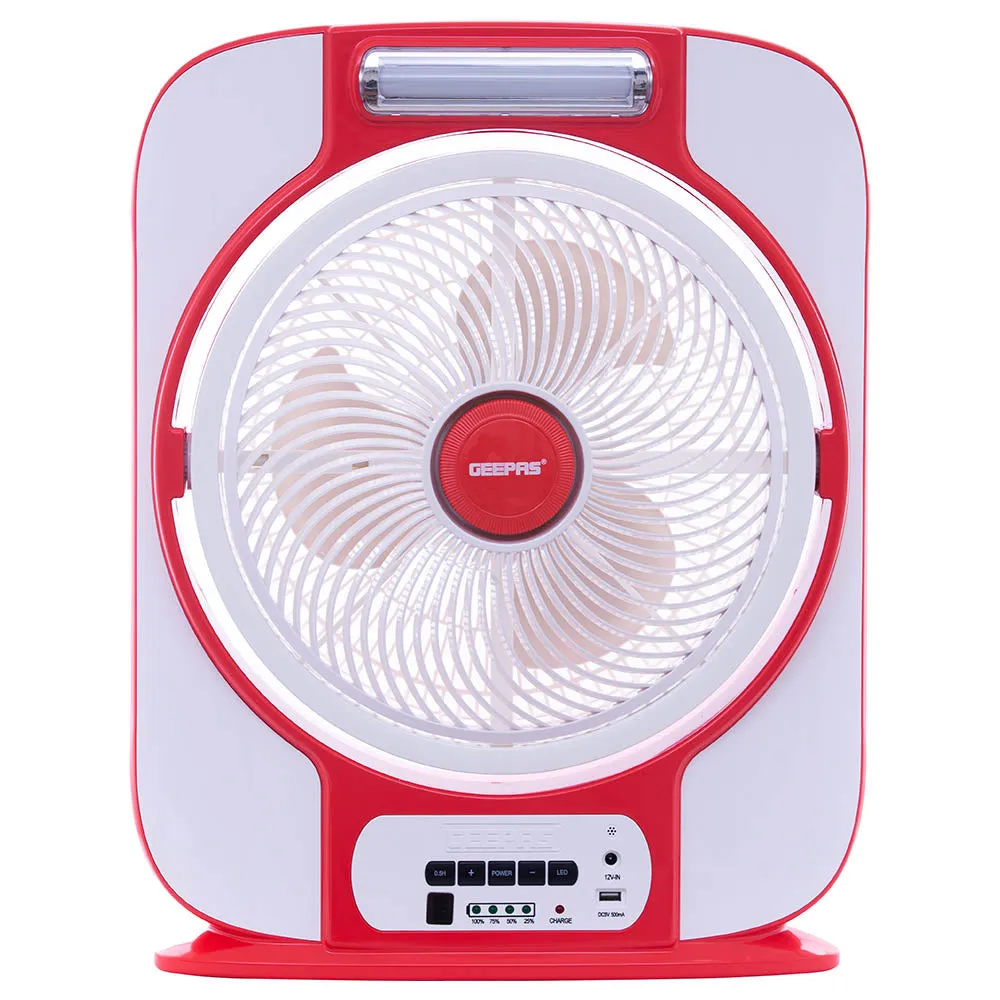 Geepas GF989 12inch  Rechargeable Box Fan With LED Light