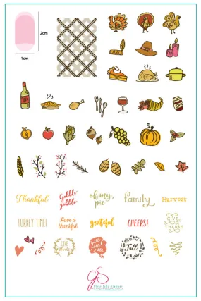 Give Thanks (CjSH-15)  - Steel Nail Art Layered Stamping Plate