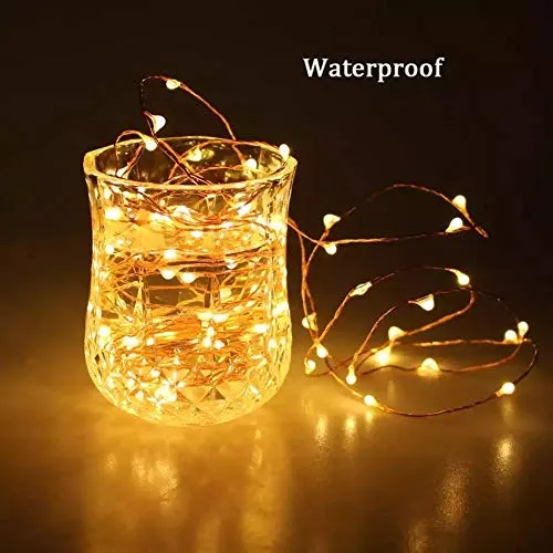 Glimmer Lightings Fairy Thin String Light 5 Meters Battery Powered for Home Decoration Diwali - Warm White,