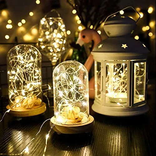 Glimmer Lightings Fairy Thin String Light 5 Meters Battery Powered for Home Decoration Diwali - Warm White,