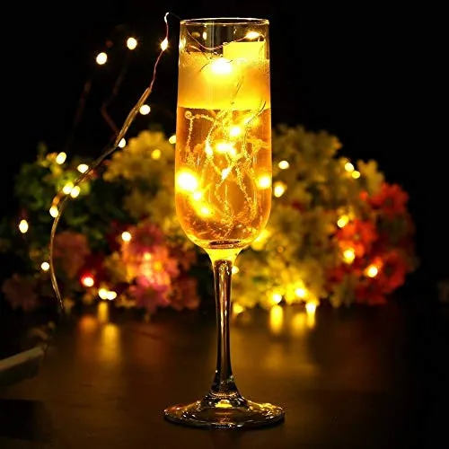 Glimmer Lightings Fairy Thin String Light 5 Meters Battery Powered for Home Decoration Diwali - Warm White,