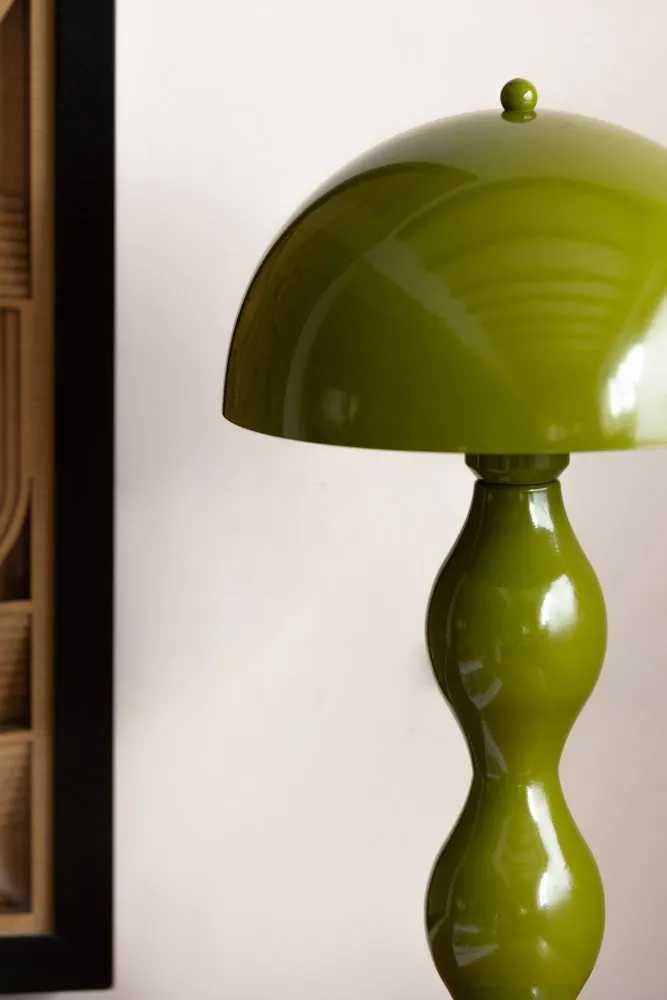 Green Wavy Retro Table Lamp