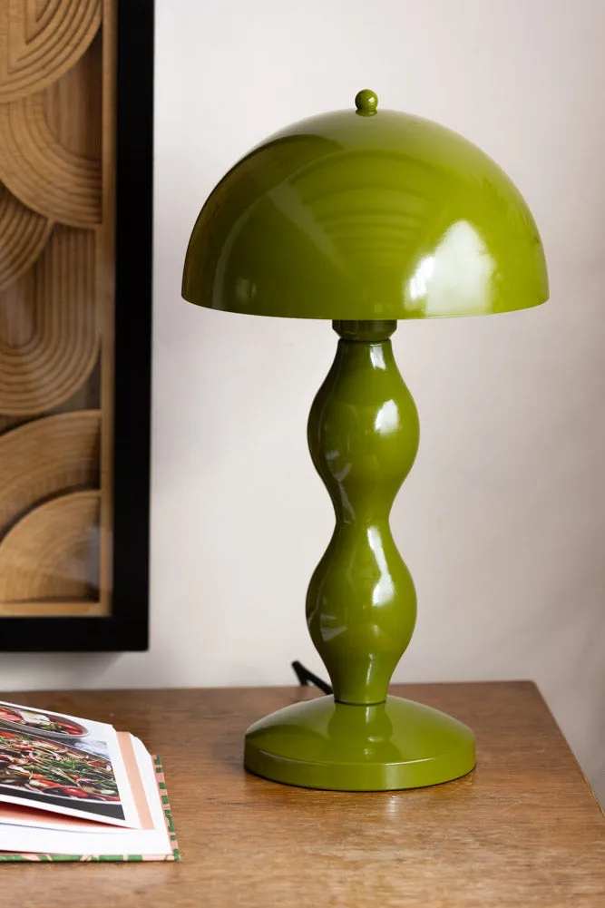 Green Wavy Retro Table Lamp