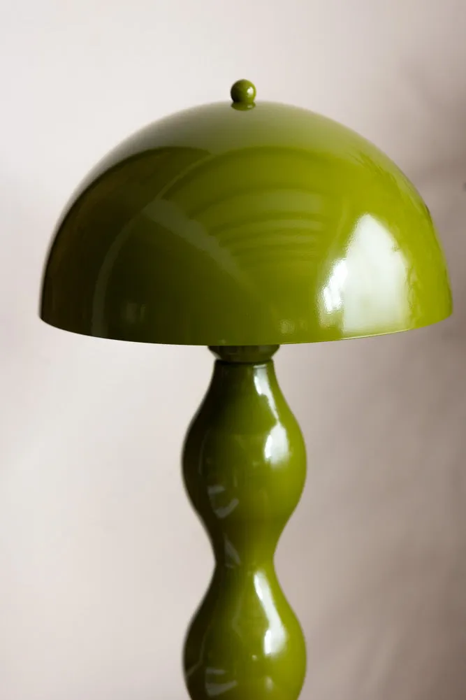 Green Wavy Retro Table Lamp